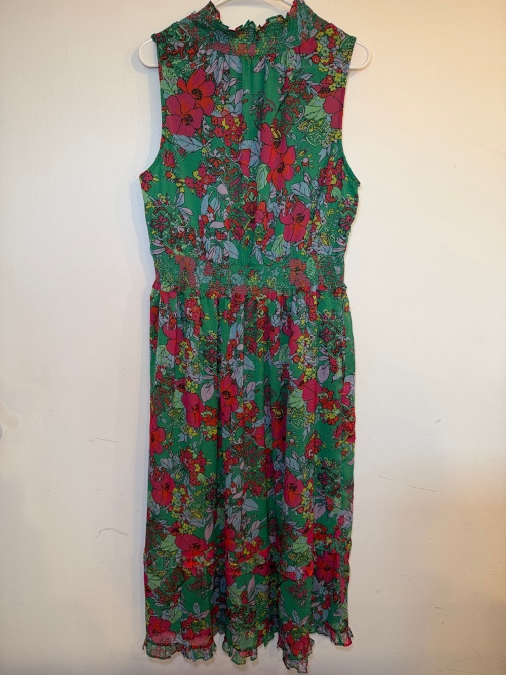 Roller Rabbit Ashbury‎ Floral Frida Maxi Dress Sleeveless Floral Green Sz Large - Picture 6 of 10